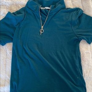 Ribbed High-Neck Tee